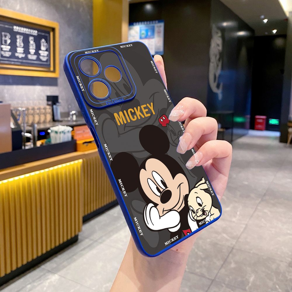 for Realme C67 C53 C51 Note 50 C21 C33 C30 C35 C11 2021 C12 C15 C21Y C25Y C25S Realme5 5i 6i 9i 8 Pro Bunny Mickey Minnie Couple Full Protective Case Anti Drop Cover