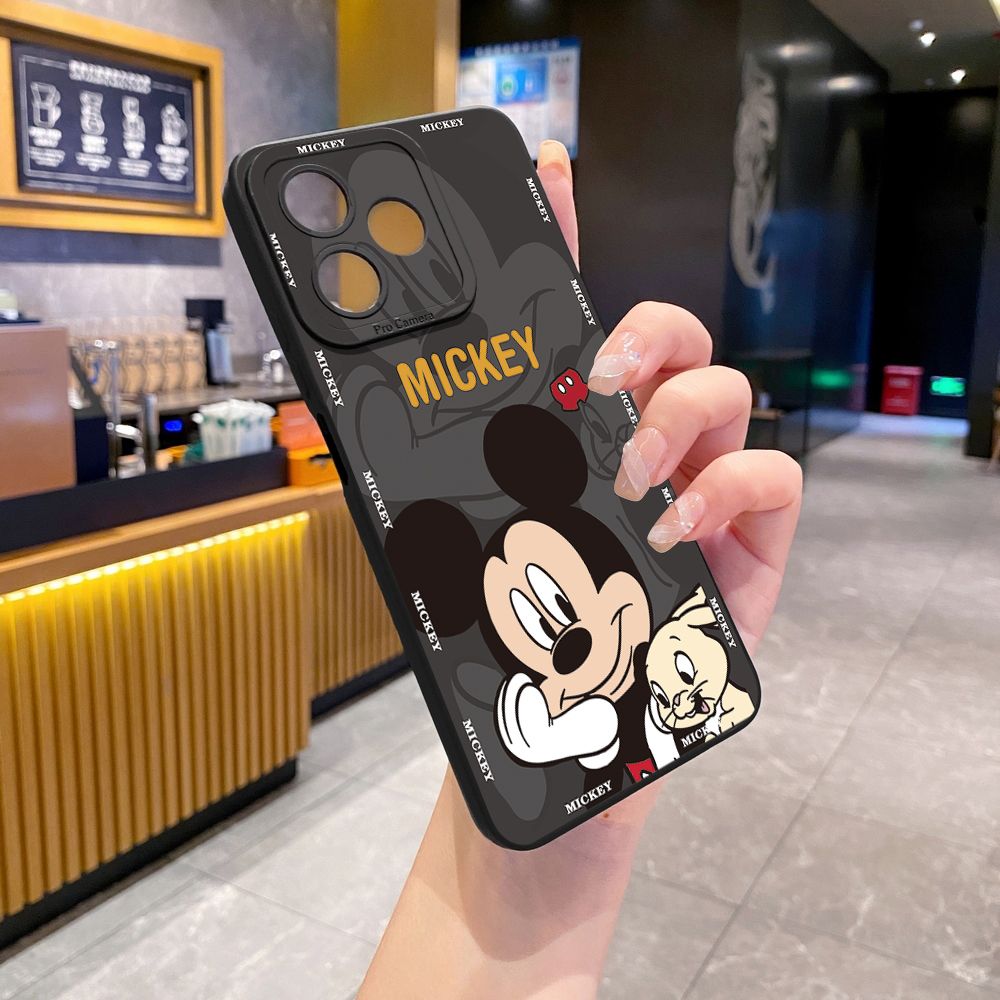 for Realme C67 C53 C51 Note 50 C21 C33 C30 C35 C11 2021 C12 C15 C21Y C25Y C25S Realme5 5i 6i 9i 8 Pro Bunny Mickey Minnie Couple Full Protective Case Anti Drop Cover