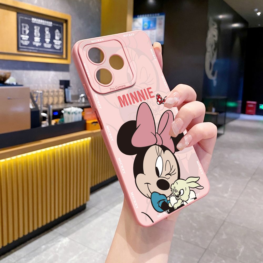 for Realme C67 C53 C51 Note 50 C21 C33 C30 C35 C11 2021 C12 C15 C21Y C25Y C25S Realme5 5i 6i 9i 8 Pro Bunny Mickey Minnie Couple Full Protective Case Anti Drop Cover