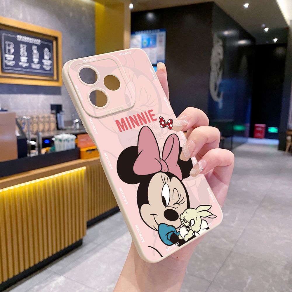 for Realme C67 C53 C51 Note 50 C21 C33 C30 C35 C11 2021 C12 C15 C21Y C25Y C25S Realme5 5i 6i 9i 8 Pro Bunny Mickey Minnie Couple Full Protective Case Anti Drop Cover