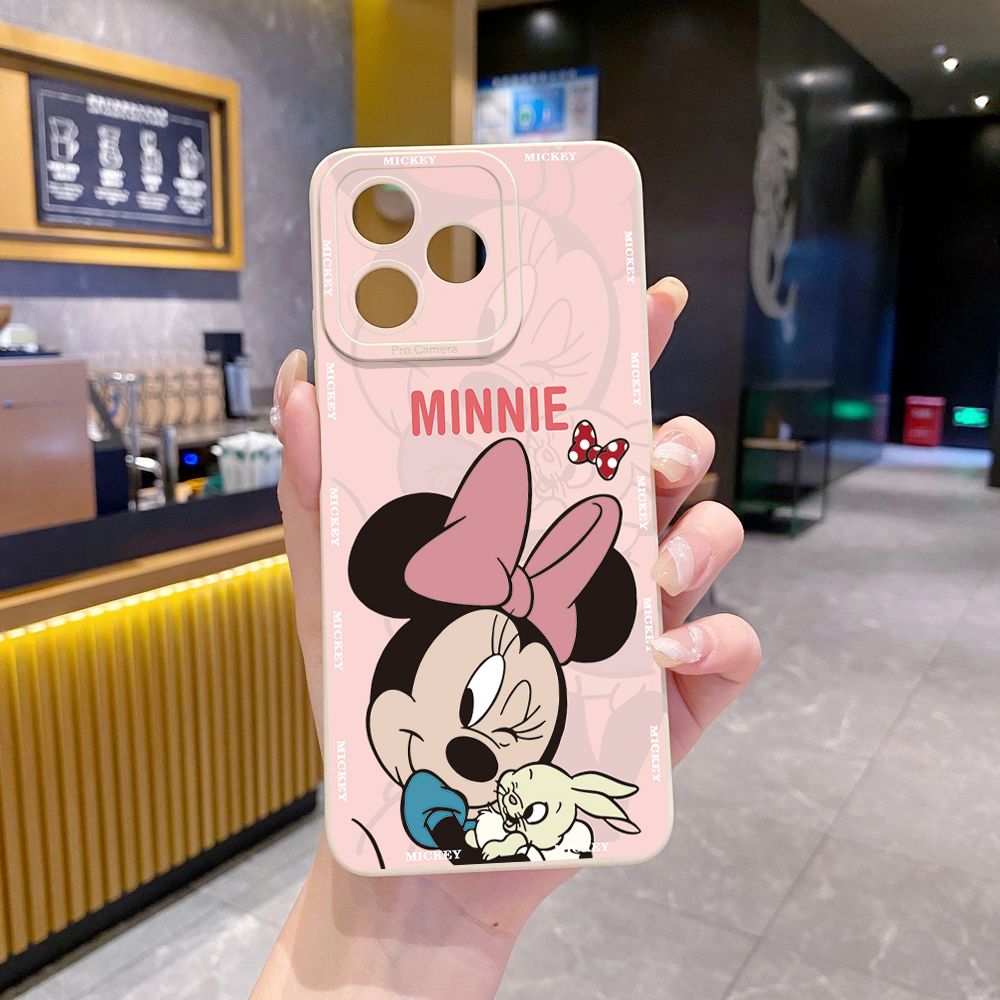 for Realme C67 C53 C51 Note 50 C21 C33 C30 C35 C11 2021 C12 C15 C21Y C25Y C25S Realme5 5i 6i 9i 8 Pro Bunny Mickey Minnie Couple Full Protective Case Anti Drop Cover