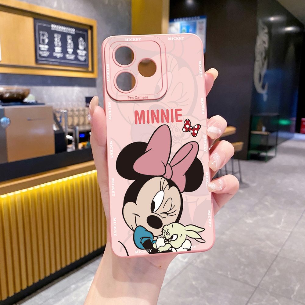 for Realme C67 C53 C51 Note 50 C21 C33 C30 C35 C11 2021 C12 C15 C21Y C25Y C25S Realme5 5i 6i 9i 8 Pro Bunny Mickey Minnie Couple Full Protective Case Anti Drop Cover