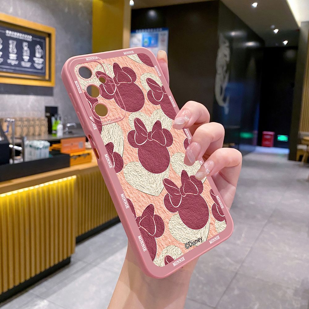 for Samsung Galaxy A15 A05 A35 A55 A04E A14 A24 A34 A54 A33 A53 A73 5G A32 A52S A72 A31 A51 A71 A11 A50 A03S Mickey Minnie Face Full Protective Case Anti Drop Cover