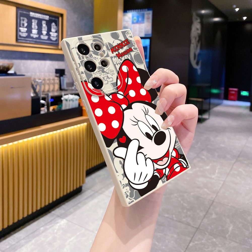 for Samsung Galaxy S24 S23 Ultra S22 Plus Note 20 S21 FE S20 Sweet Couple Mickey Minnie Full Protective Case Anti Drop Cover