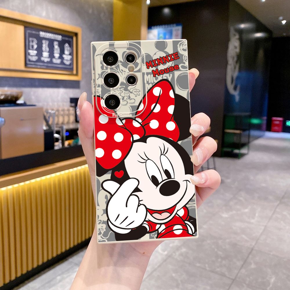 for Samsung Galaxy S24 S23 Ultra S22 Plus Note 20 S21 FE S20 Sweet Couple Mickey Minnie Full Protective Case Anti Drop Cover