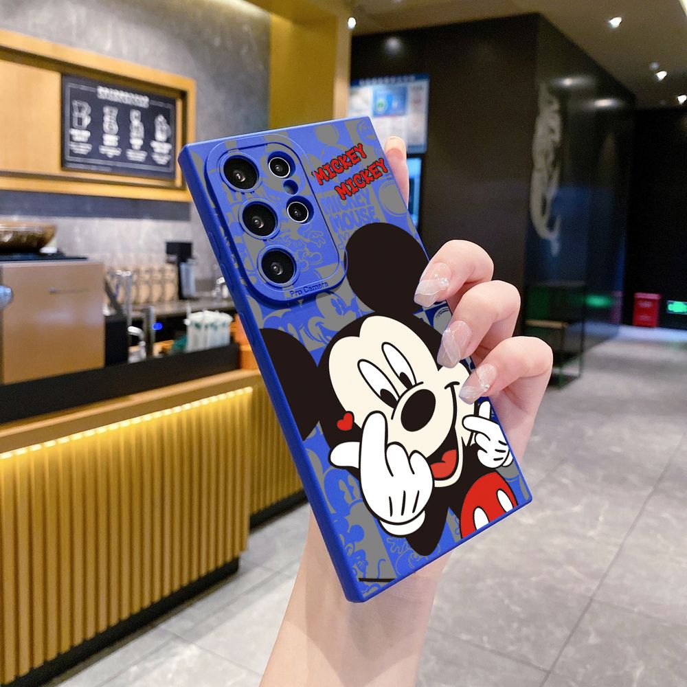 for Samsung Galaxy S24 S23 Ultra S22 Plus Note 20 S21 FE S20 Sweet Couple Mickey Minnie Full Protective Case Anti Drop Cover