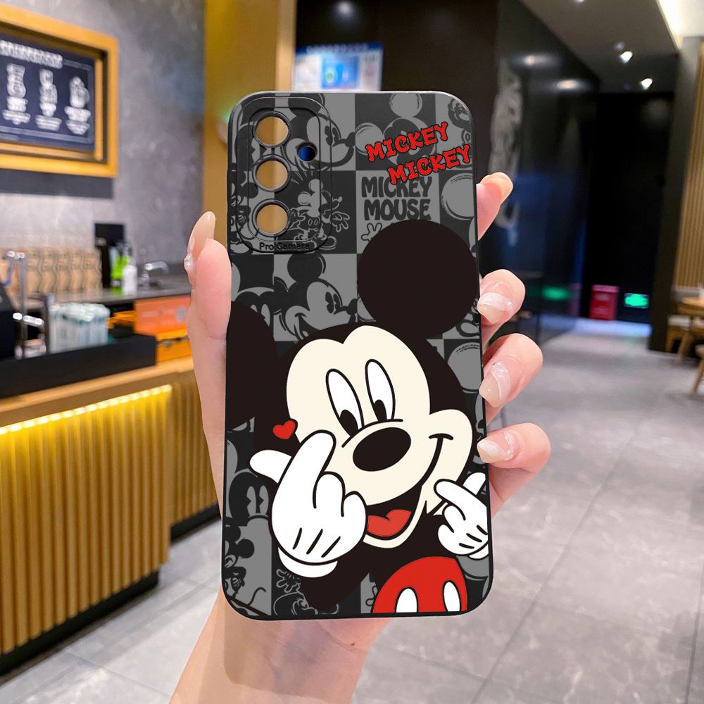 for Samsung Galaxy A15 A05 A35 A55 A04E A14 A24 A34 A54 A33 A53 A73 5G A32 A52S A72 A31 A51 A71 A11 A50 A03S Sweet Couple Mickey Minnie Full Protective Case Anti Drop Cover