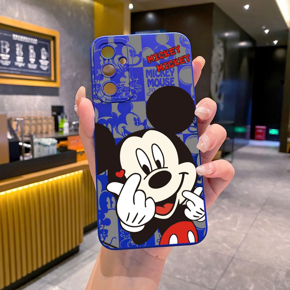 for Samsung Galaxy A15 A05 A35 A55 A04E A14 A24 A34 A54 A33 A53 A73 5G A32 A52S A72 A31 A51 A71 A11 A50 A03S Sweet Couple Mickey Minnie Full Protective Case Anti Drop Cover