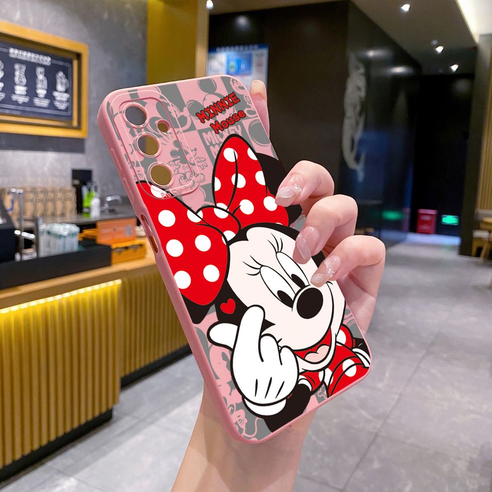 for Samsung Galaxy A15 A05 A35 A55 A04E A14 A24 A34 A54 A33 A53 A73 5G A32 A52S A72 A31 A51 A71 A11 A50 A03S Sweet Couple Mickey Minnie Full Protective Case Anti Drop Cover