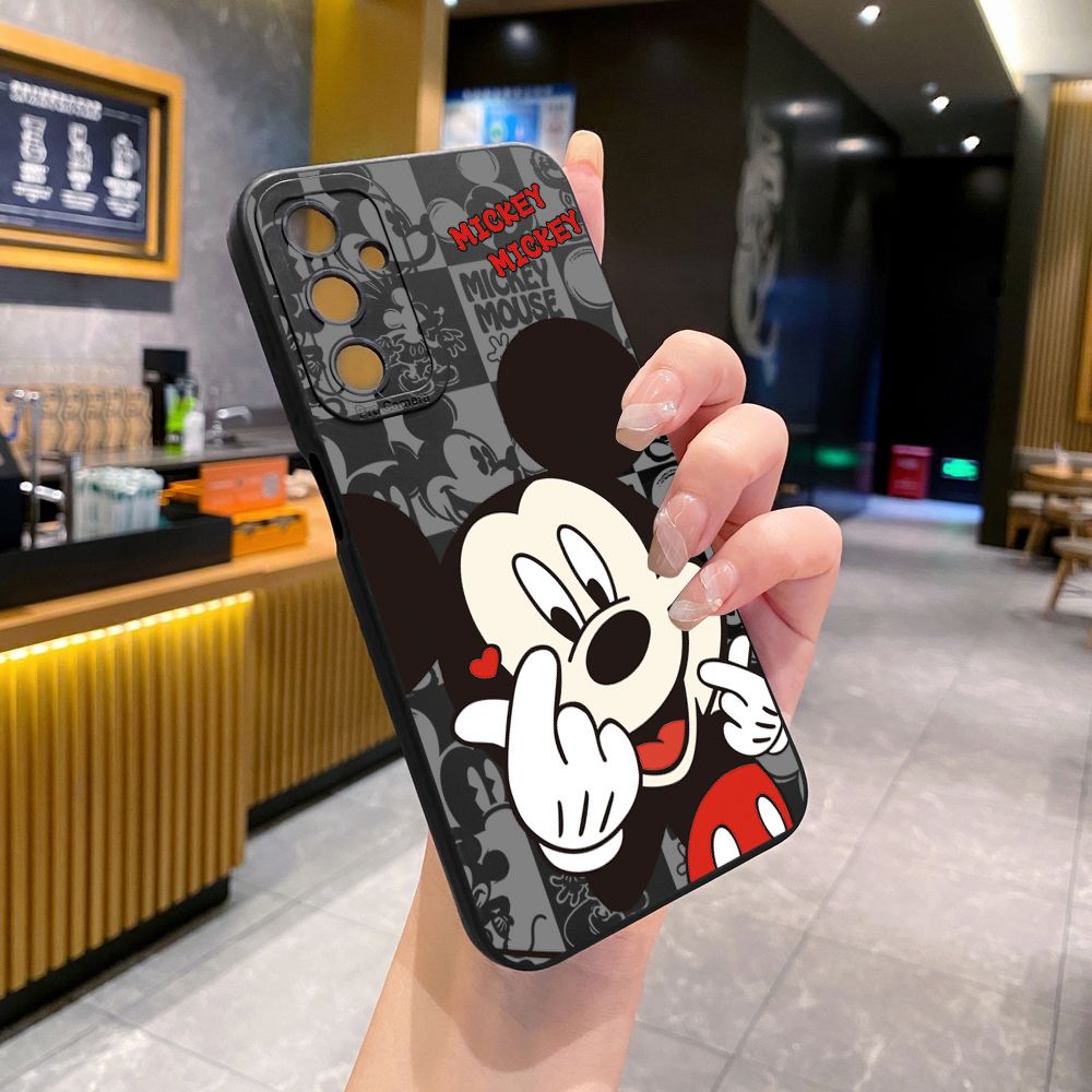 for Samsung Galaxy A15 A05 A35 A55 A04E A14 A24 A34 A54 A33 A53 A73 5G A32 A52S A72 A31 A51 A71 A11 A50 A03S Sweet Couple Mickey Minnie Full Protective Case Anti Drop Cover