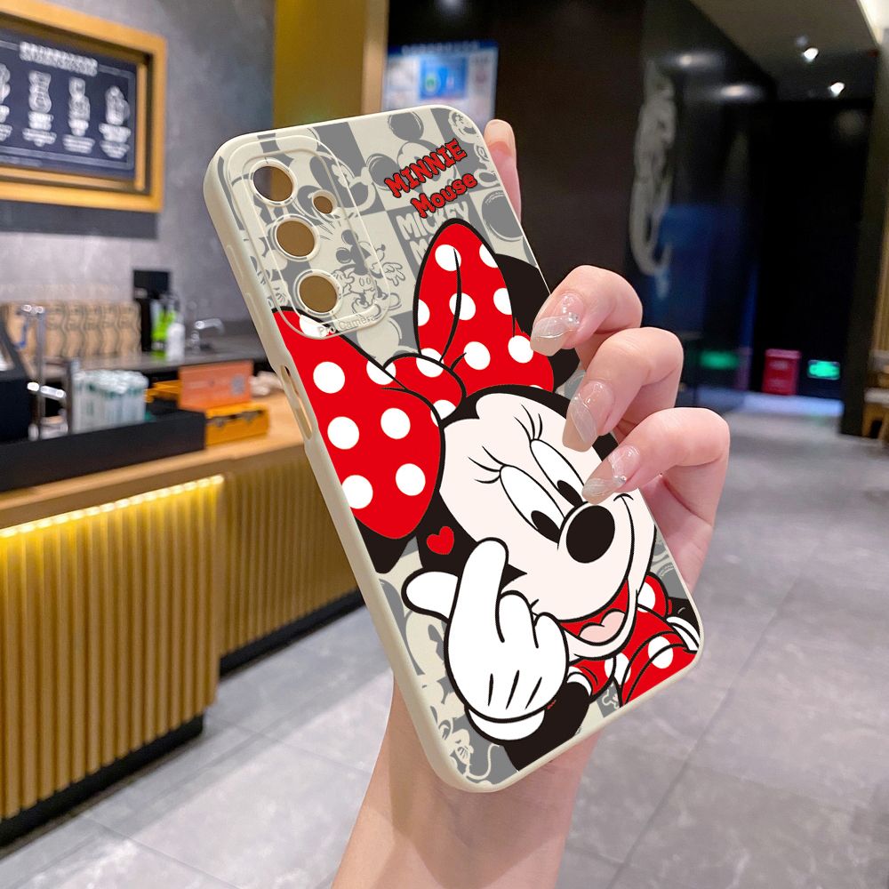for Samsung Galaxy A15 A05 A35 A55 A04E A14 A24 A34 A54 A33 A53 A73 5G A32 A52S A72 A31 A51 A71 A11 A50 A03S Sweet Couple Mickey Minnie Full Protective Case Anti Drop Cover
