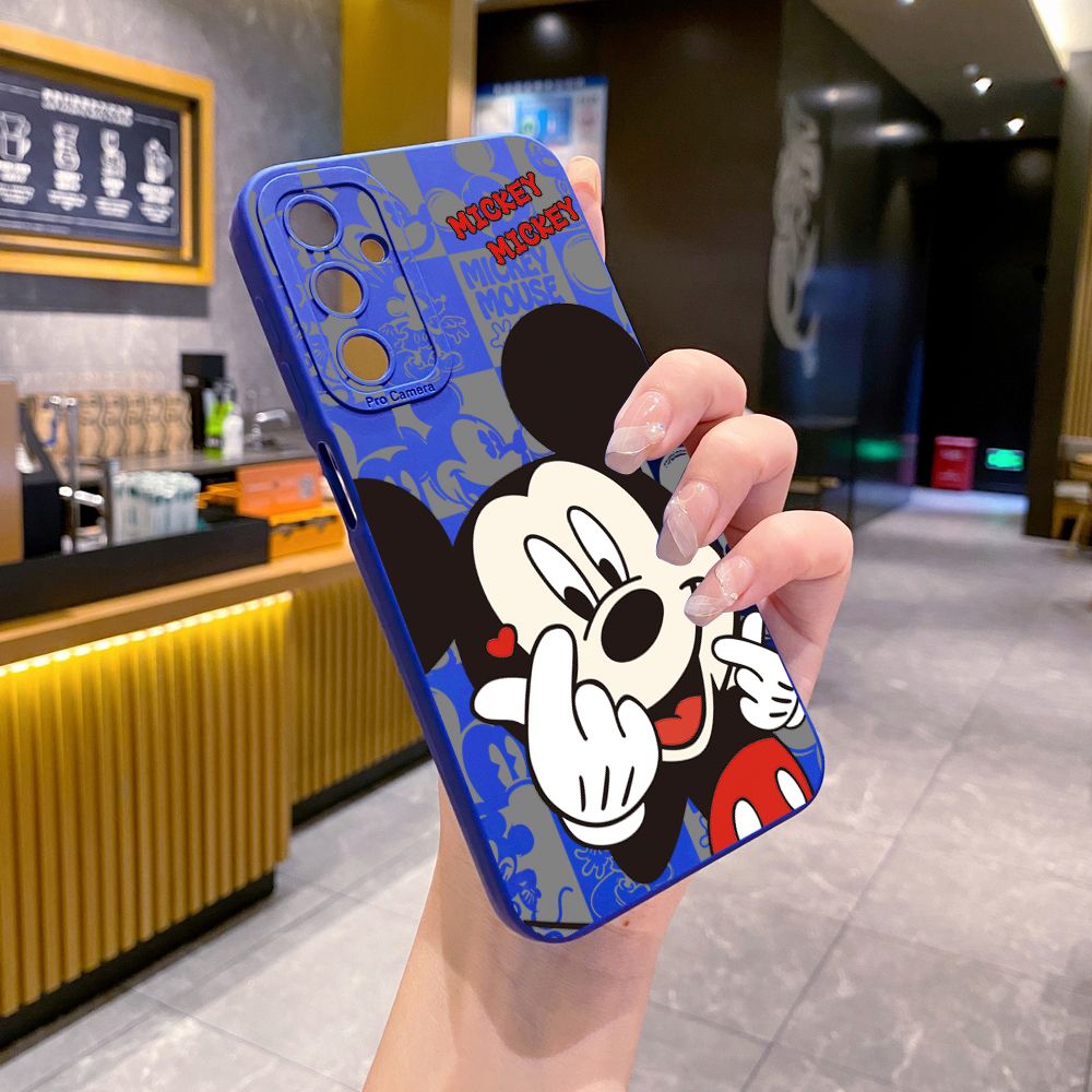 for Samsung Galaxy A15 A05 A35 A55 A04E A14 A24 A34 A54 A33 A53 A73 5G A32 A52S A72 A31 A51 A71 A11 A50 A03S Sweet Couple Mickey Minnie Full Protective Case Anti Drop Cover