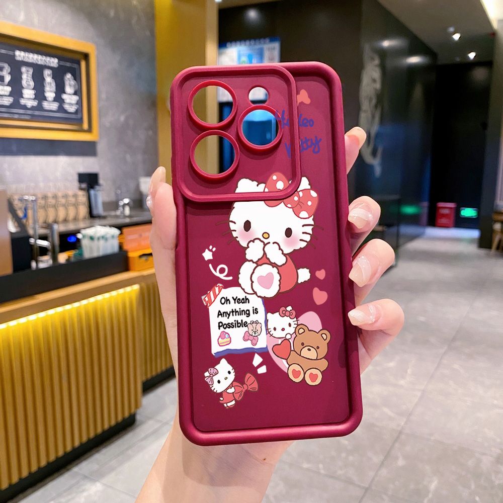 for Infinix Hot 40i 40 Pro 30 Play Note 30 Smart 8 Cute HelloKitty Full Protective Phone Case Anti Drop Cover