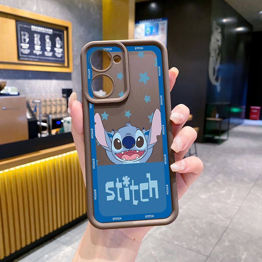 for VIVO Y17S Y27 T1X Y02S Y21S Y02 Y33S Y12S Y18 Y38 Lovely Couple Stitch Full Protective Phone Case Anti Drop Cover