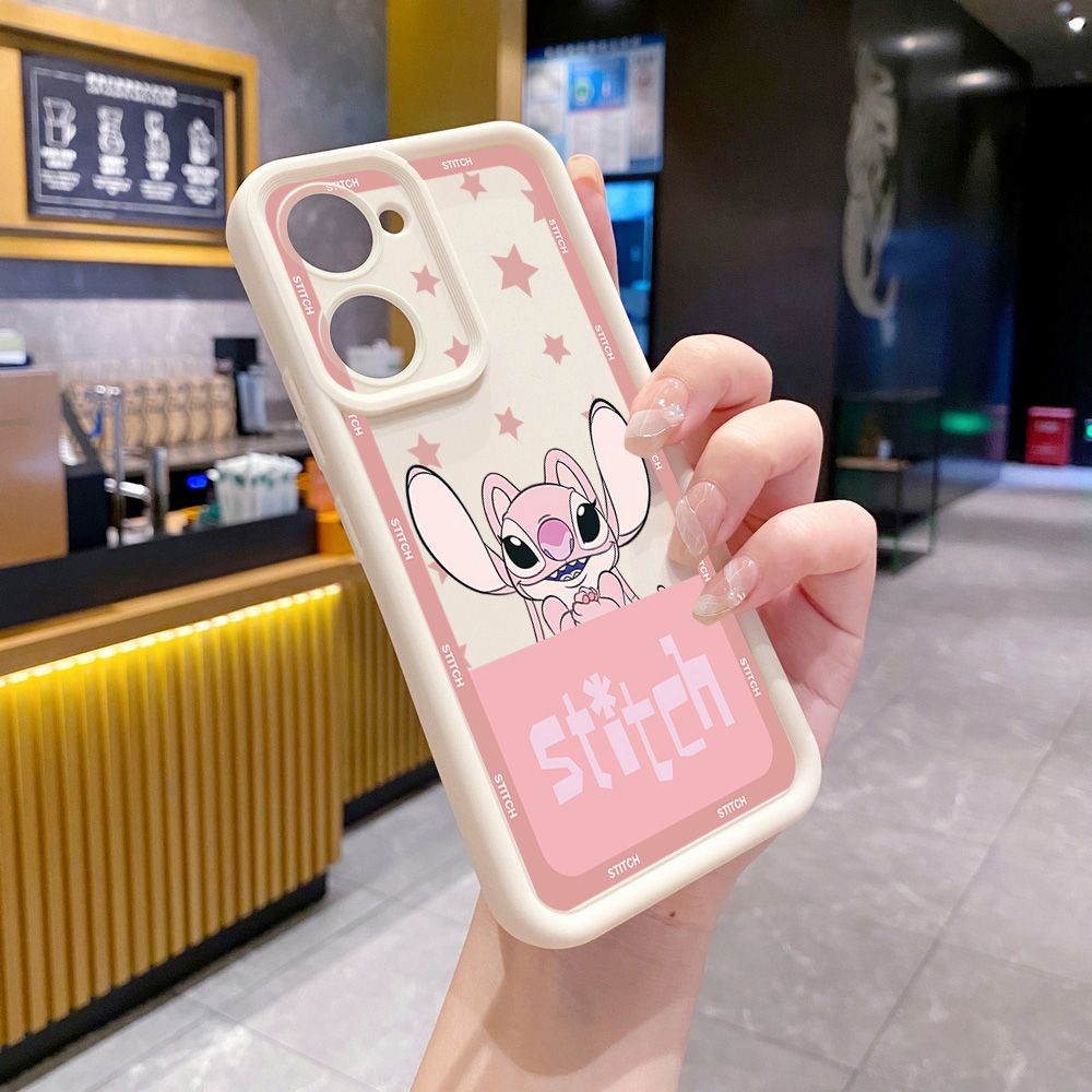 for VIVO Y17S Y27 T1X Y02S Y21S Y02 Y33S Y12S Y18 Y38 Lovely Couple Stitch Full Protective Phone Case Anti Drop Cover