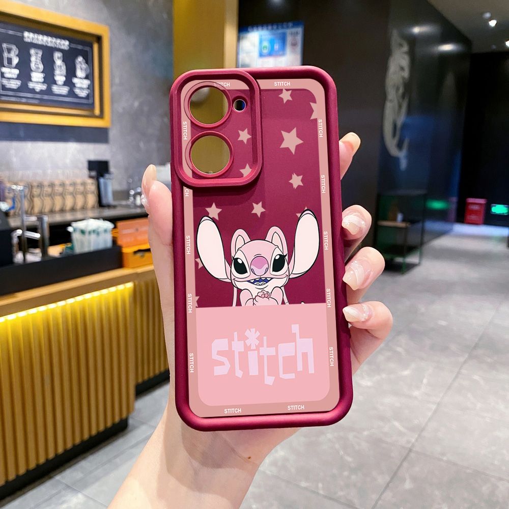 for VIVO Y17S Y27 T1X Y02S Y21S Y02 Y33S Y12S Y18 Y38 Lovely Couple Stitch Full Protective Phone Case Anti Drop Cover