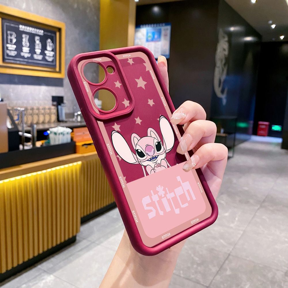 for VIVO Y17S Y27 T1X Y02S Y21S Y02 Y33S Y12S Y18 Y38 Lovely Couple Stitch Full Protective Phone Case Anti Drop Cover