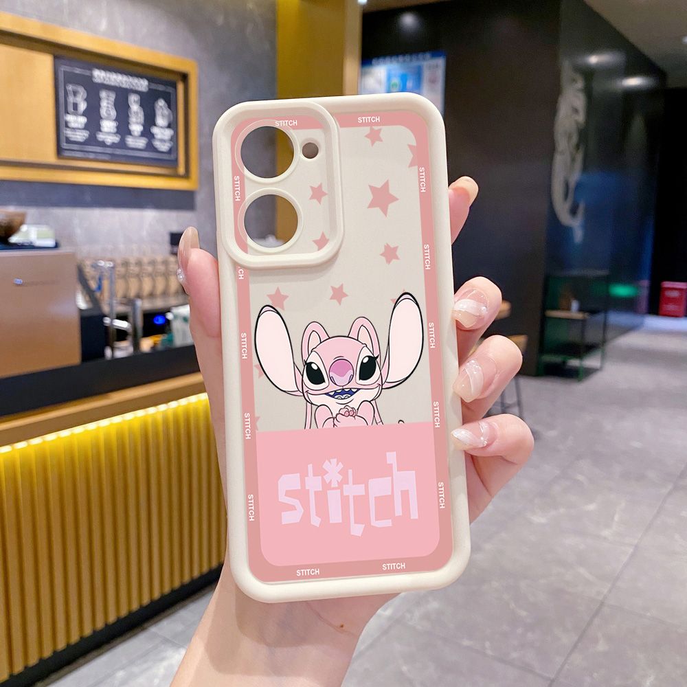 for VIVO Y17S Y27 T1X Y02S Y21S Y02 Y33S Y12S Y18 Y38 Lovely Couple Stitch Full Protective Phone Case Anti Drop Cover