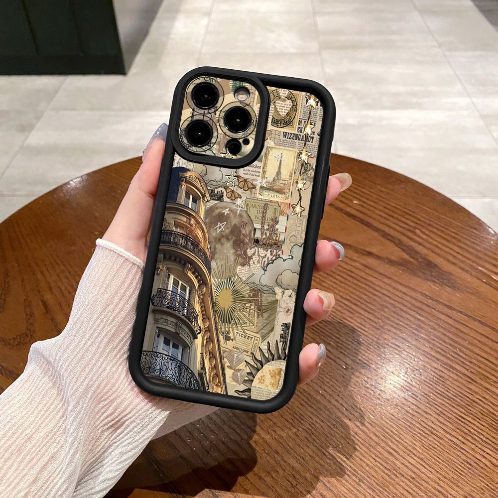 for iPhone 15 Pro Max 14 Plus 13 12 11 XR 8 7 SE 2022 XS London Italy Stamp Full Protective Phone Case Anti Drop Cover
