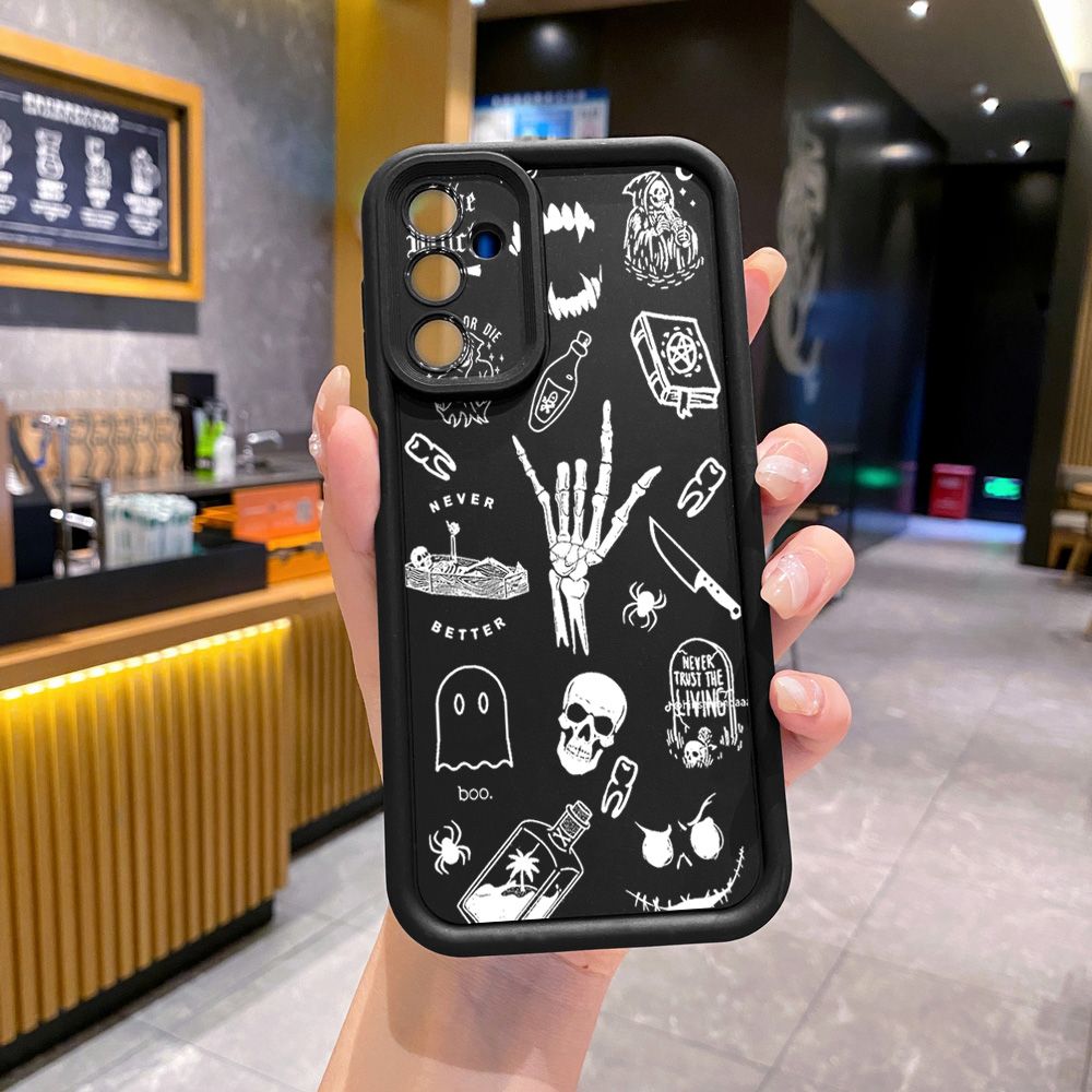 for Samsung Galaxy A15 A05 A35 A55 A14 A34 A33 A53 A73 A32 A52S A72 Skeleton Hand Rock Full Protective Phone Case Anti Drop Cover