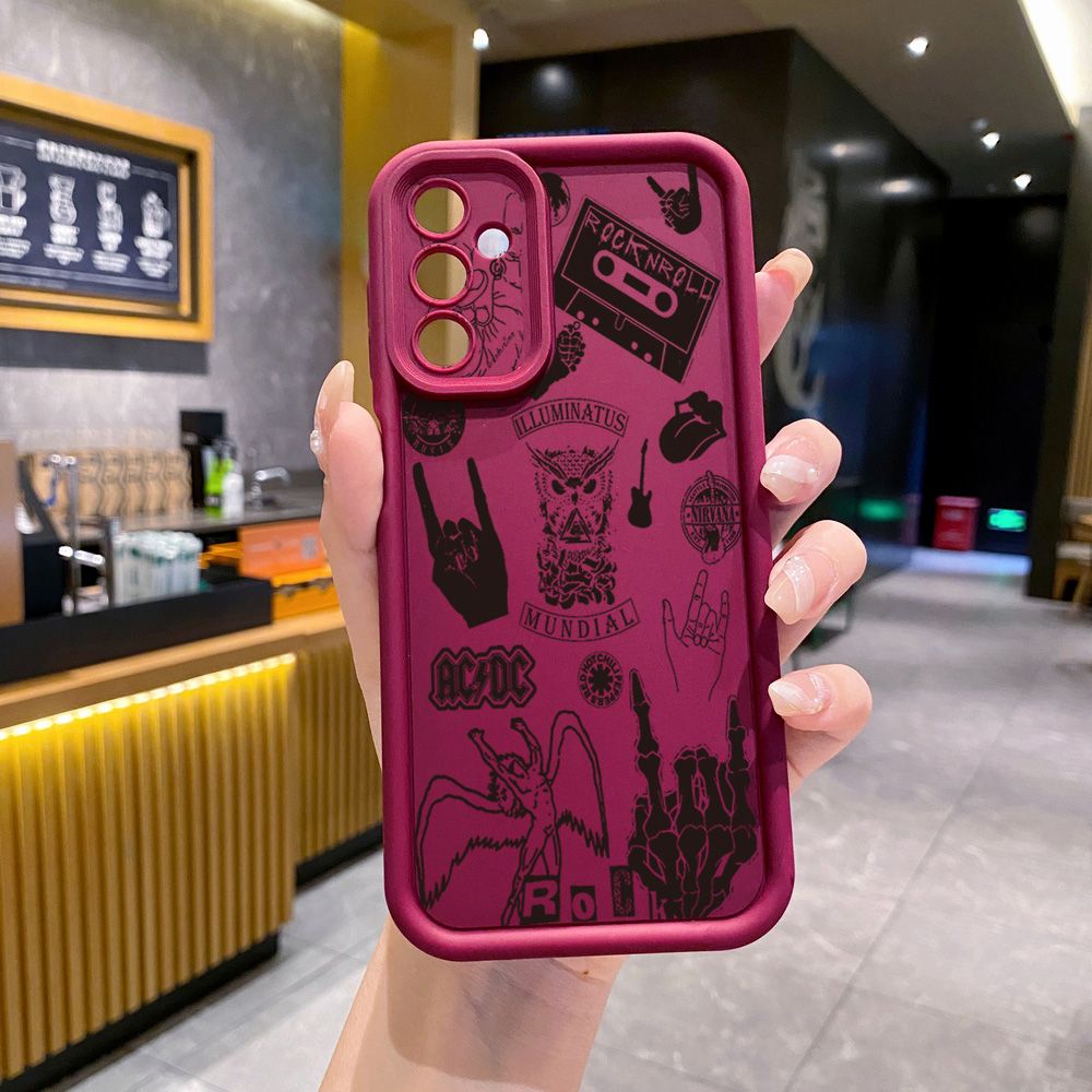 for Samsung Galaxy A15 A05 A35 A55 A14 A34 A33 A53 A73 A32 A52S A72 Skeleton Hand Rock Full Protective Phone Case Anti Drop Cover