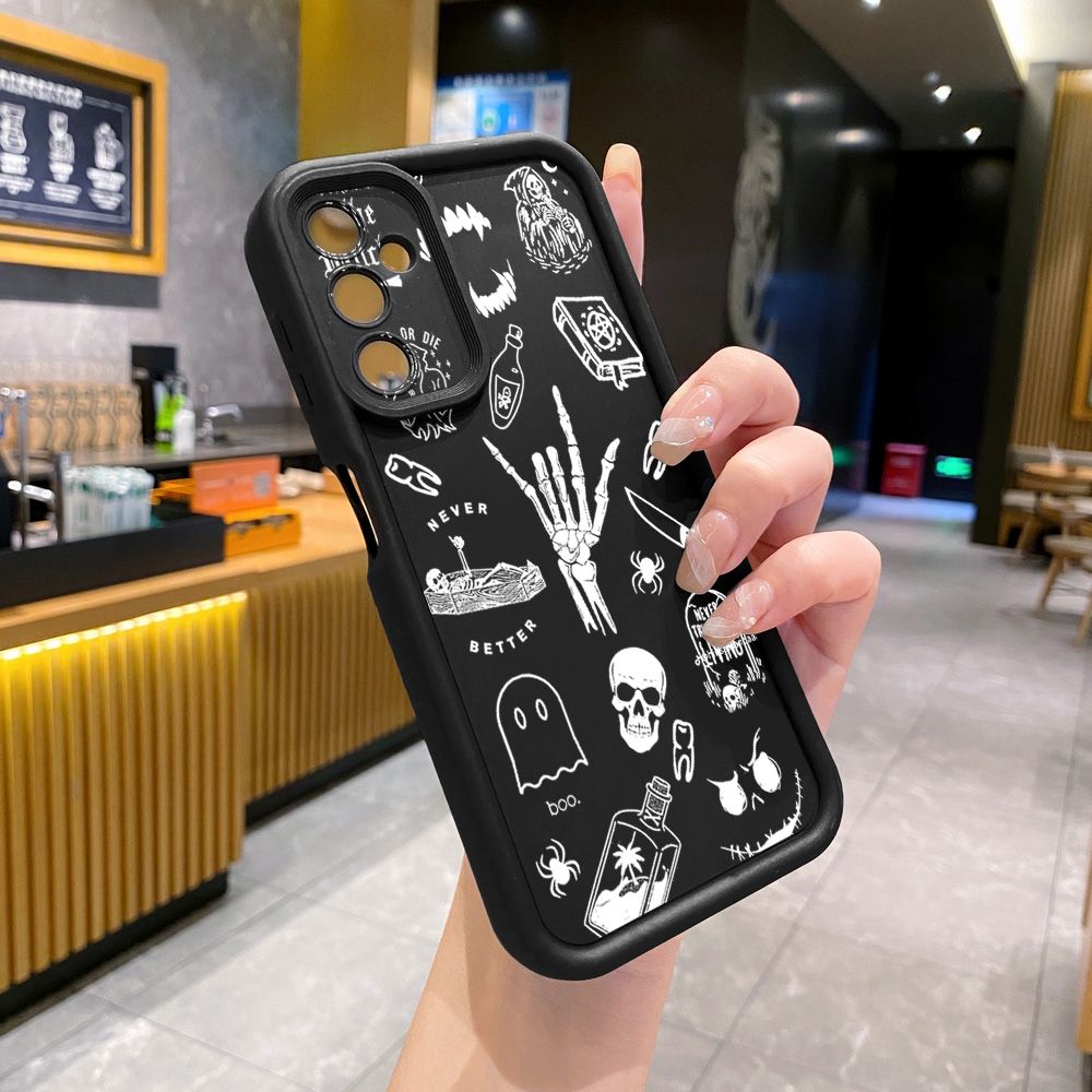 for Samsung Galaxy A15 A05 A35 A55 A14 A34 A33 A53 A73 A32 A52S A72 Skeleton Hand Rock Full Protective Phone Case Anti Drop Cover