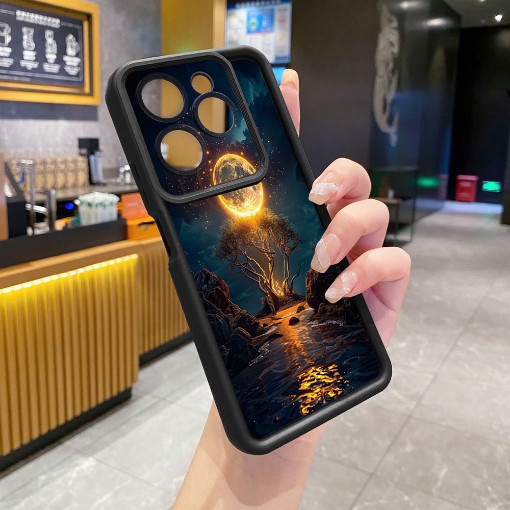 for Infinix Hot 40i 40 Pro 30 Play Note 30 Smart 8 Bright Moon Red Heart Full Protective Phone Case Anti Drop Cover