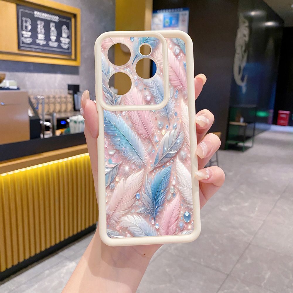 for Infinix Hot 40i 40 Pro 30 Play Note 30 Smart 8 Luxury Feather Diamond Full Protective Phone Case Anti Drop Cover