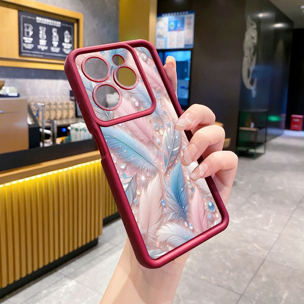 for Infinix Hot 40i 40 Pro 30 Play Note 30 Smart 8 Luxury Feather Diamond Full Protective Phone Case Anti Drop Cover