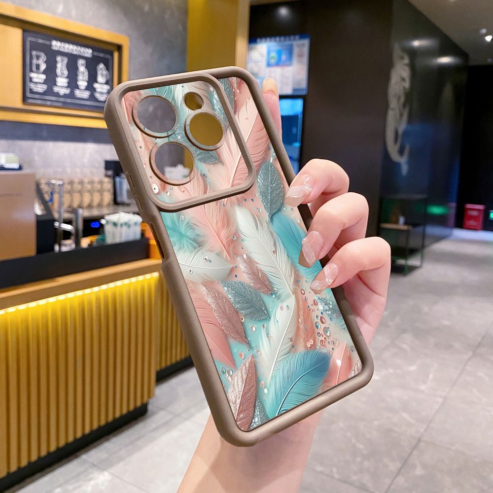 for Infinix Hot 40i 40 Pro 30 Play Note 30 Smart 8 Luxury Feather Diamond Full Protective Phone Case Anti Drop Cover