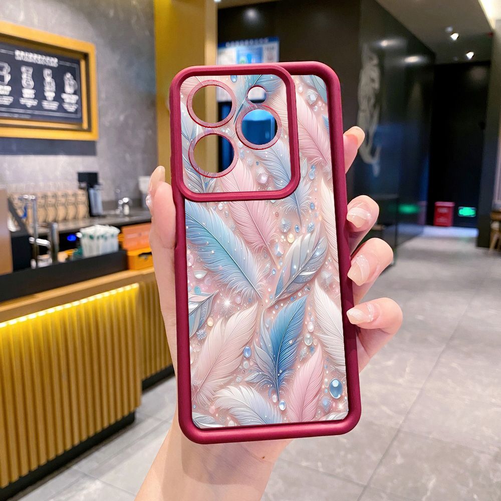 for Infinix Hot 40i 40 Pro 30 Play Note 30 Smart 8 Luxury Feather Diamond Full Protective Phone Case Anti Drop Cover