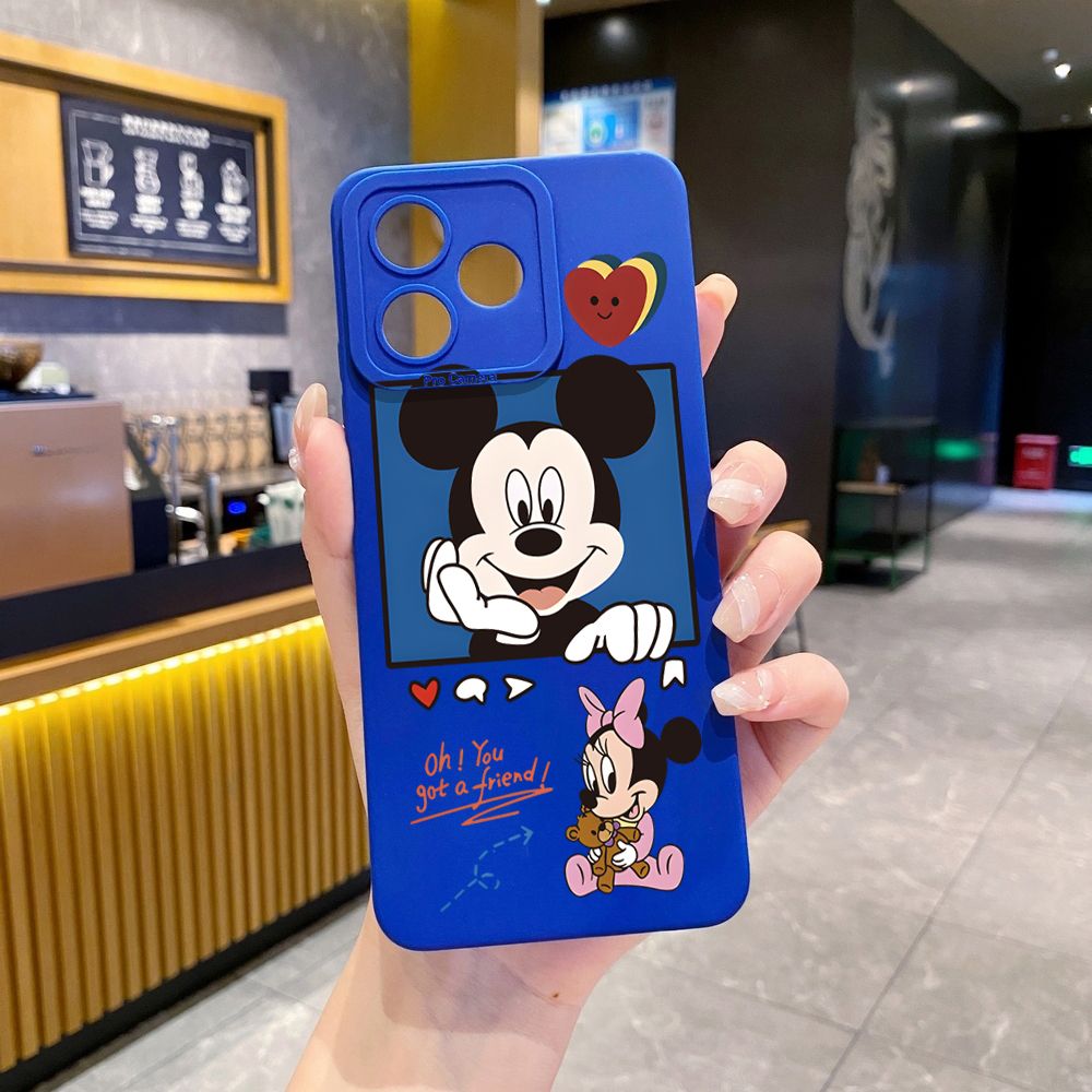 for Realme C67 C53 C51 Note 50 C21 C33 C30 C35 C11 2021 C12 C15 C21Y C25Y C25S Realme5 5i 6i 9i 8 Pro Nictation Mickey Minnie Full Protective Case Anti Drop Cover
