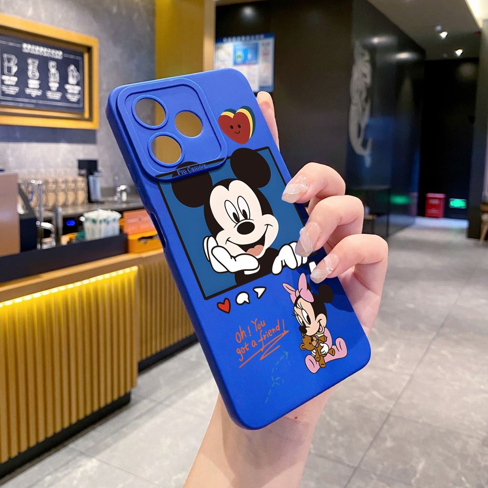 for Realme C67 C53 C51 Note 50 C21 C33 C30 C35 C11 2021 C12 C15 C21Y C25Y C25S Realme5 5i 6i 9i 8 Pro Nictation Mickey Minnie Full Protective Case Anti Drop Cover