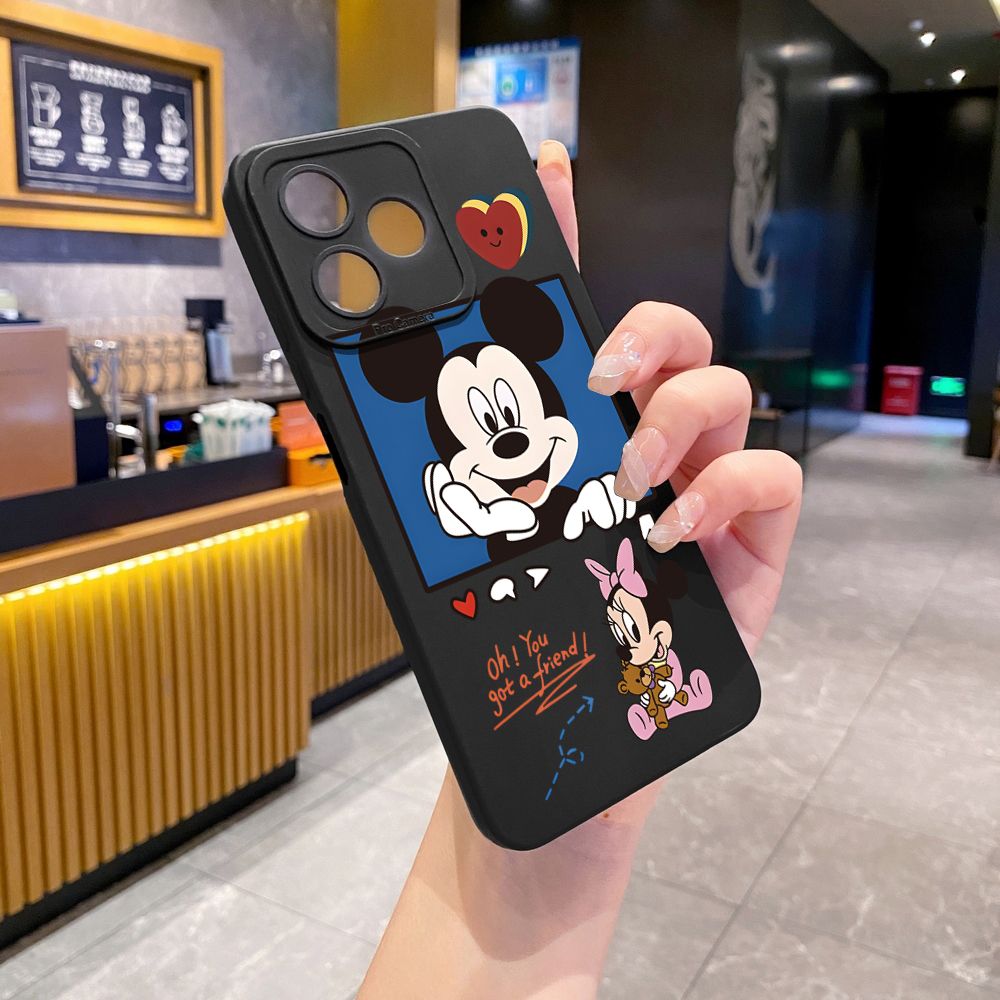 for Realme C67 C53 C51 Note 50 C21 C33 C30 C35 C11 2021 C12 C15 C21Y C25Y C25S Realme5 5i 6i 9i 8 Pro Nictation Mickey Minnie Full Protective Case Anti Drop Cover