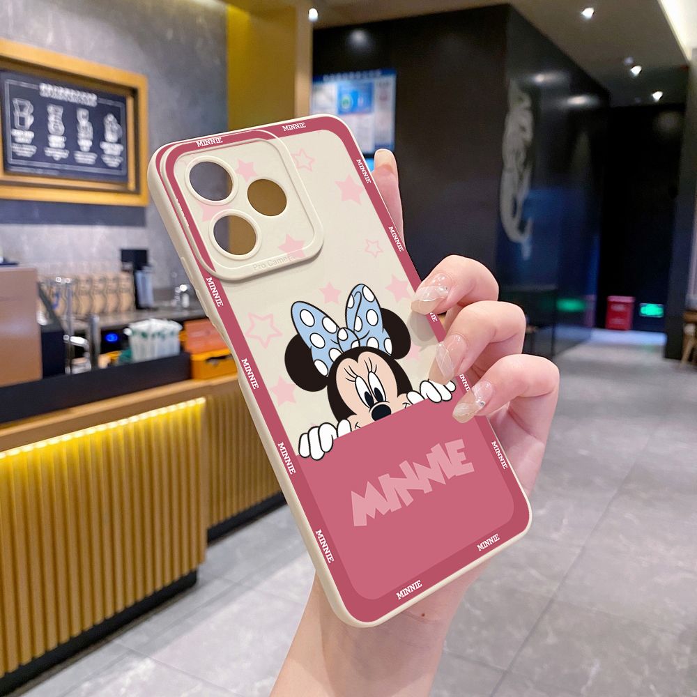 for Realme C67 C53 C51 Note 50 C21 C33 C30 C35 C11 2021 C12 C15 C21Y C25Y C25S Realme5 5i 6i 9i 8 Pro Couple Mickey Minnie Full Protective Case Anti Drop Cover