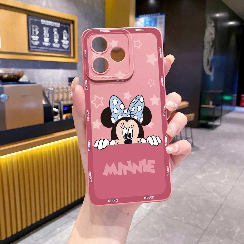 for Realme C67 C53 C51 Note 50 C21 C33 C30 C35 C11 2021 C12 C15 C21Y C25Y C25S Realme5 5i 6i 9i 8 Pro Couple Mickey Minnie Full Protective Case Anti Drop Cover