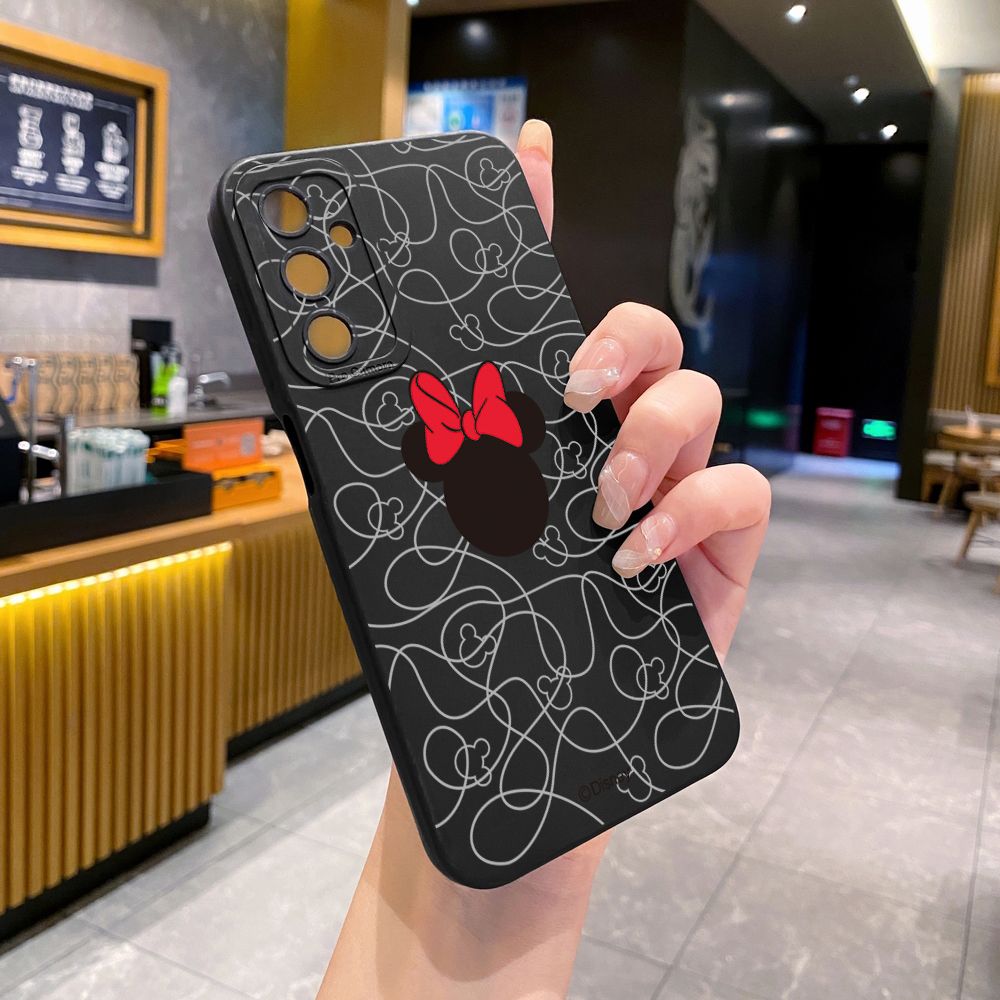 for Samsung Galaxy A15 A05 A35 A55 A04E A14 A24 A34 A54 A33 A53 A73 5G A32 A52S A72 A31 A51 A71 A11 A50 A03S Couple Mickey Minnie Full Protective Case Anti Drop Cover