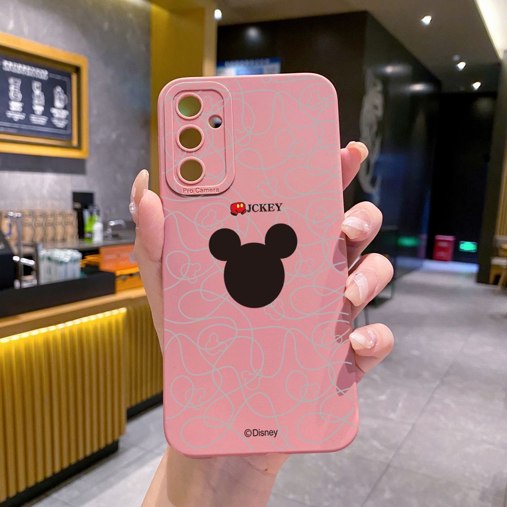 for Samsung Galaxy A15 A05 A35 A55 A04E A14 A24 A34 A54 A33 A53 A73 5G A32 A52S A72 A31 A51 A71 A11 A50 A03S Couple Mickey Minnie Full Protective Case Anti Drop Cover