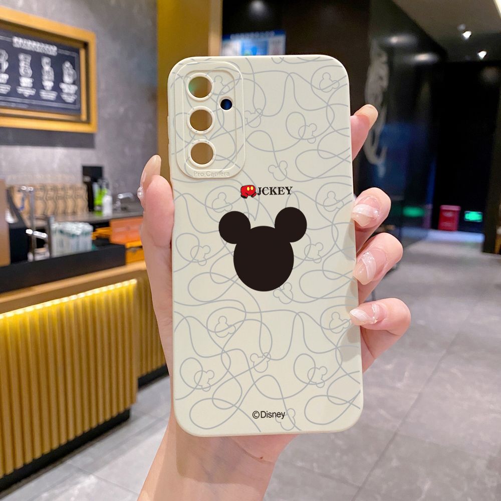 for Samsung Galaxy A15 A05 A35 A55 A04E A14 A24 A34 A54 A33 A53 A73 5G A32 A52S A72 A31 A51 A71 A11 A50 A03S Couple Mickey Minnie Full Protective Case Anti Drop Cover