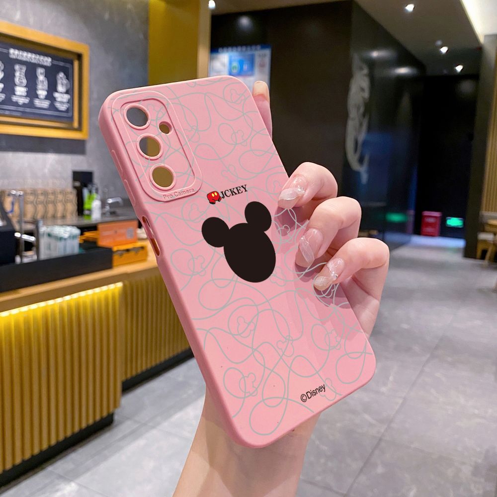 for Samsung Galaxy A15 A05 A35 A55 A04E A14 A24 A34 A54 A33 A53 A73 5G A32 A52S A72 A31 A51 A71 A11 A50 A03S Couple Mickey Minnie Full Protective Case Anti Drop Cover