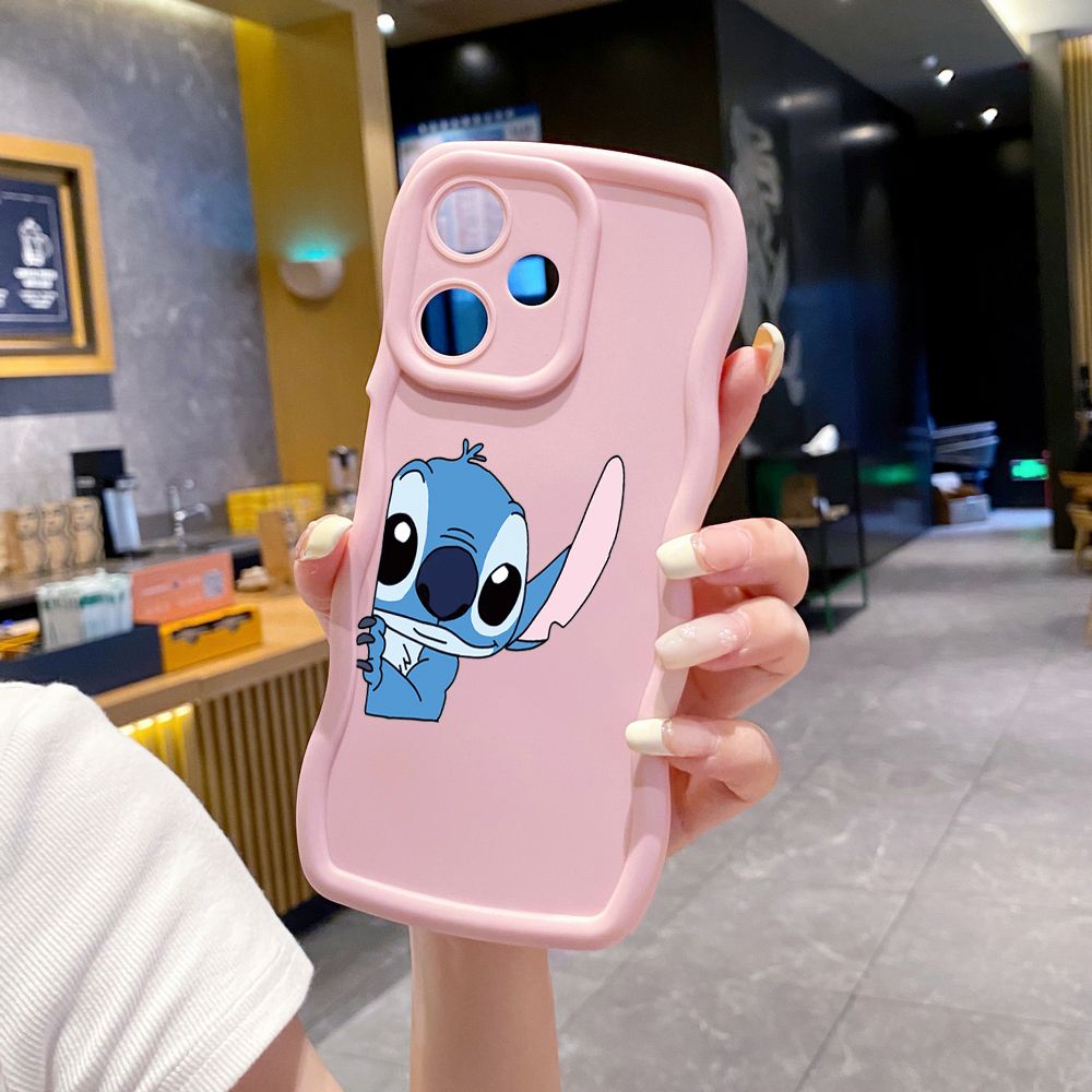 For Infinix Hot 40i 40 Pro Note 30 Play Smart 8 Pro 9 10 Play Lite Couple Stitch Angel Wave Frame Phone Case Anti Drop Cover