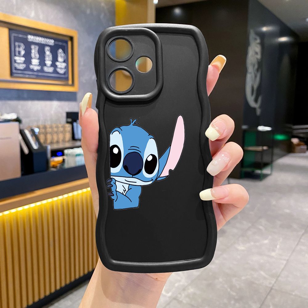 For Infinix Hot 40i 40 Pro Note 30 Play Smart 8 Pro 9 10 Play Lite Couple Stitch Angel Wave Frame Phone Case Anti Drop Cover