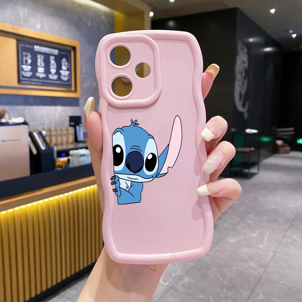 For Infinix Hot 40i 40 Pro Note 30 Play Smart 8 Pro 9 10 Play Lite Couple Stitch Angel Wave Frame Phone Case Anti Drop Cover
