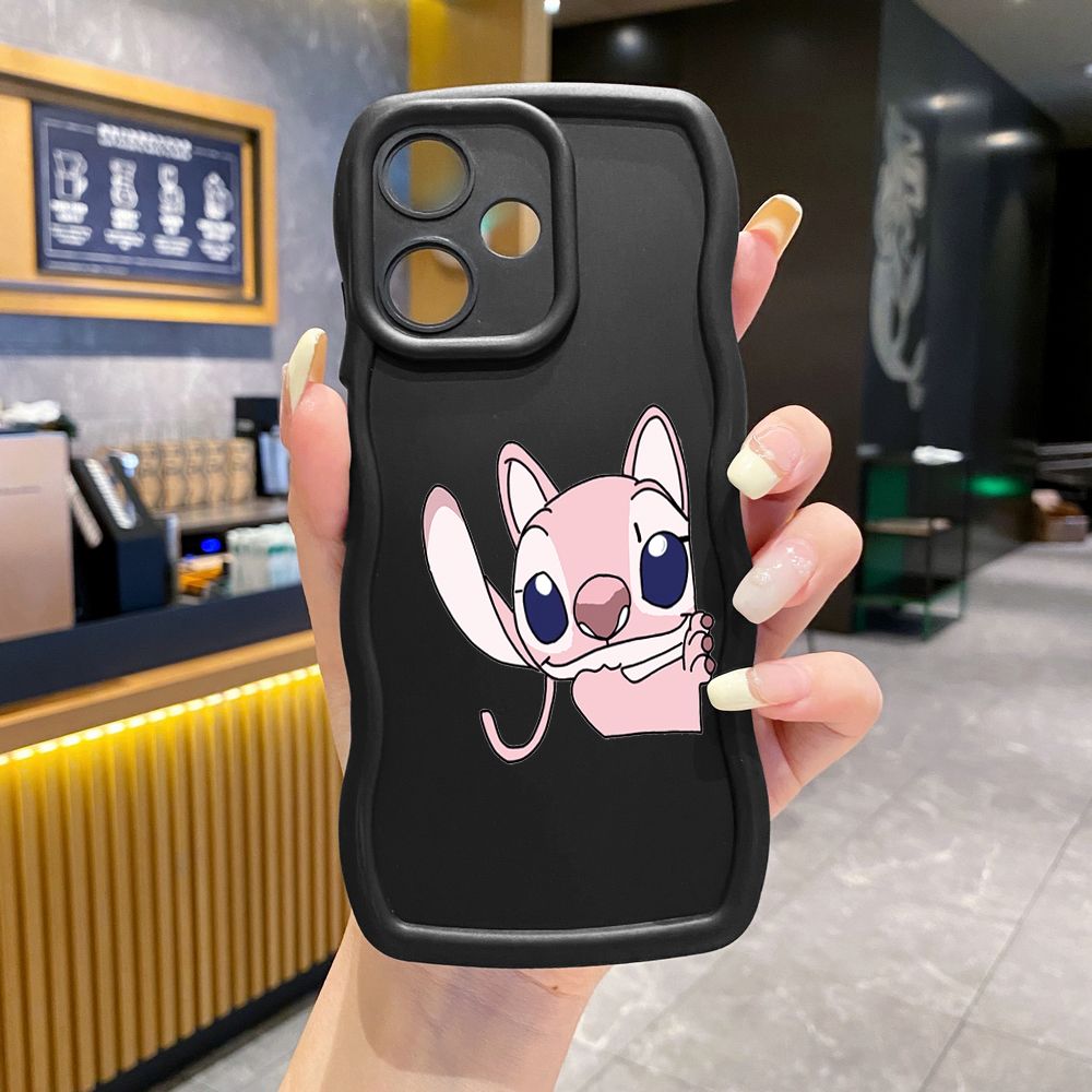 For Infinix Hot 40i 40 Pro Note 30 Play Smart 8 Pro 9 10 Play Lite Couple Stitch Angel Wave Frame Phone Case Anti Drop Cover
