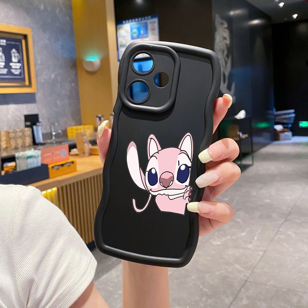 For Infinix Hot 40i 40 Pro Note 30 Play Smart 8 Pro 9 10 Play Lite Couple Stitch Angel Wave Frame Phone Case Anti Drop Cover