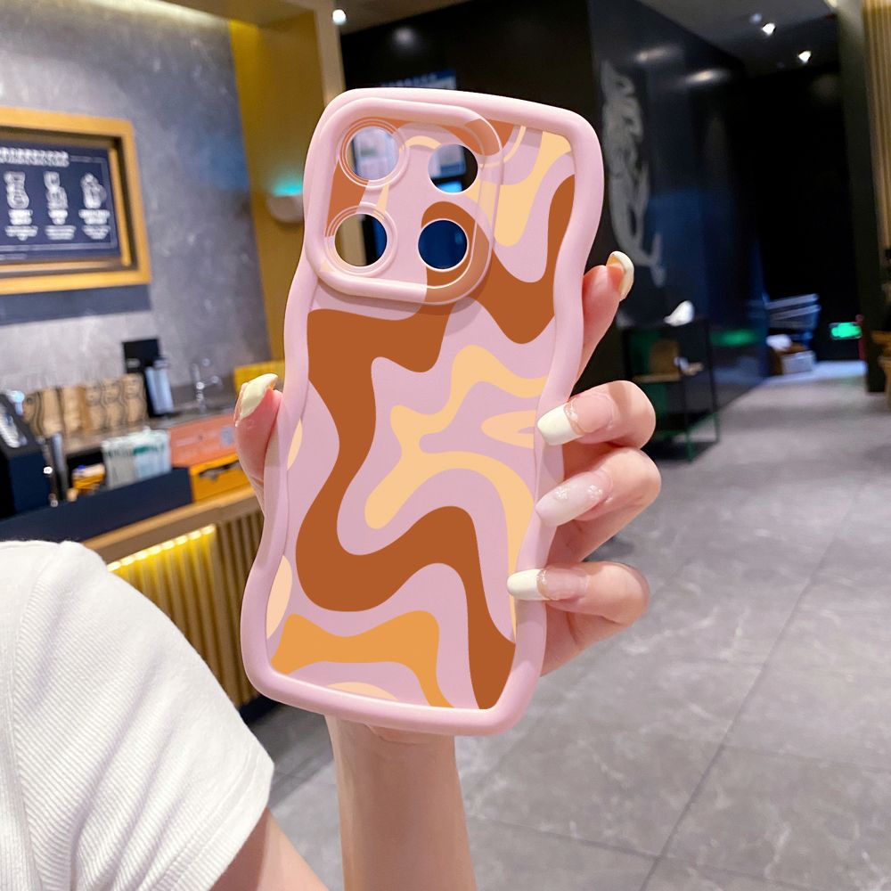 For Xiaomi Redmi Note 13 Pro 5G 12S 12 Turbo 11S 13C 12C Liquid Stripe Wave Frame Phone Case Anti Drop Cover