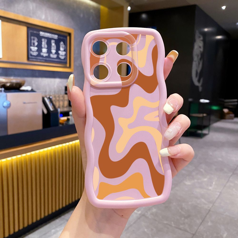 For Xiaomi Redmi Note 13 Pro 5G 12S 12 Turbo 11S 13C 12C Liquid Stripe Wave Frame Phone Case Anti Drop Cover