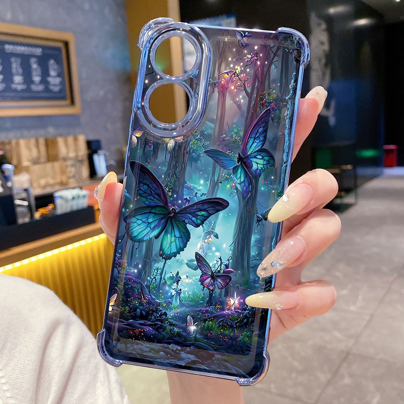 for OPPO A38 A5 Pro Realme C63 C51 C75 VIVO Plating Phone Case Shockproof Cover Butterfly Flower