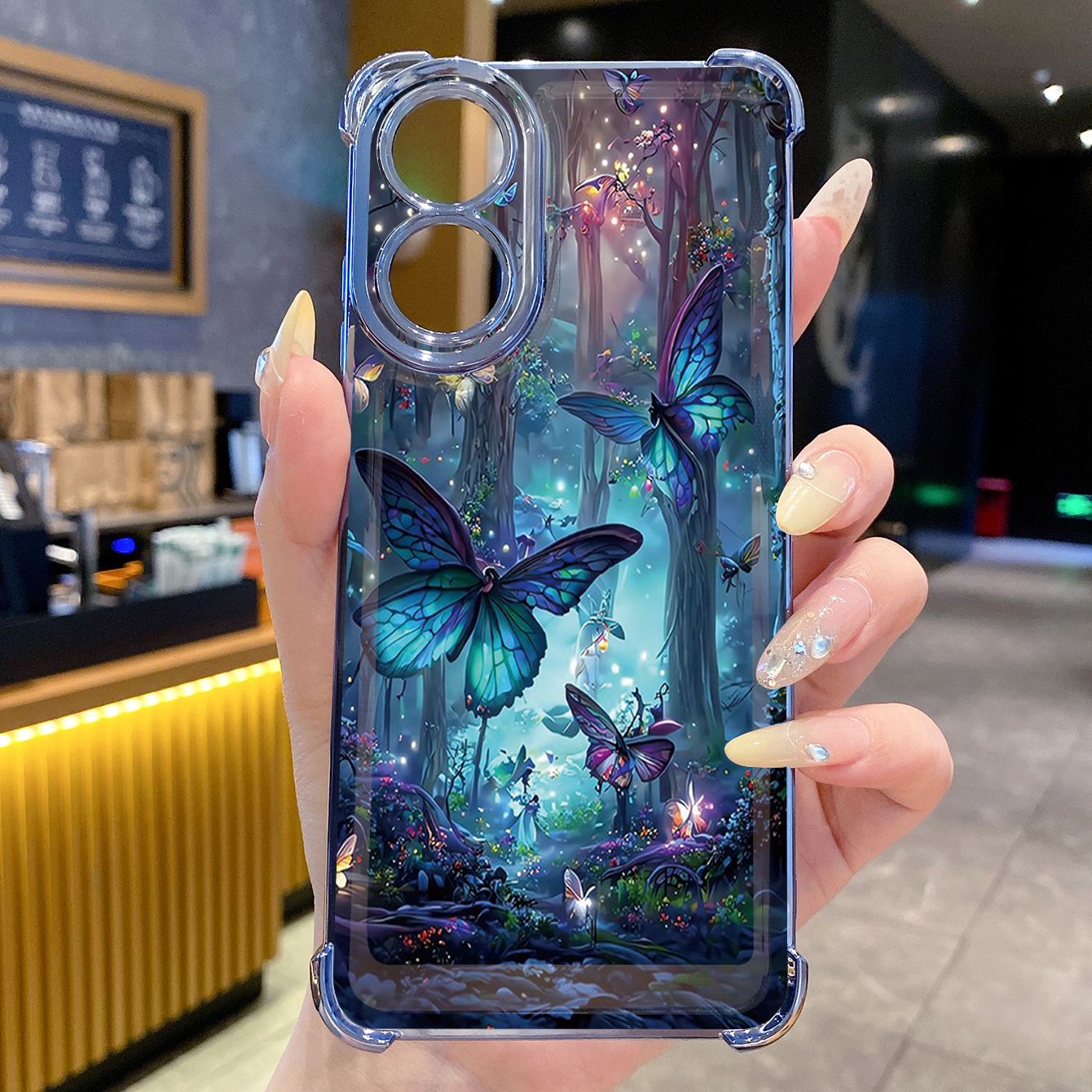 for OPPO A38 A5 Pro Realme C63 C51 C75 VIVO Plating Phone Case Shockproof Cover Butterfly Flower