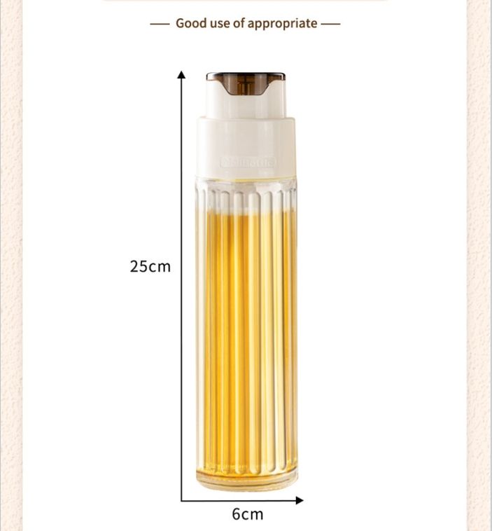 Automatic Pouring Kitchen Oil Jar Bottle 500ML - Glass, Easy to Clean, Elegant, Durable, Non-Drip Design